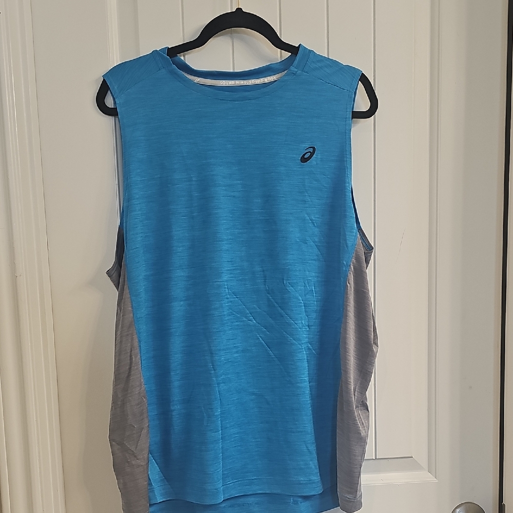 Asics Blue and Gray Sleeveless Top